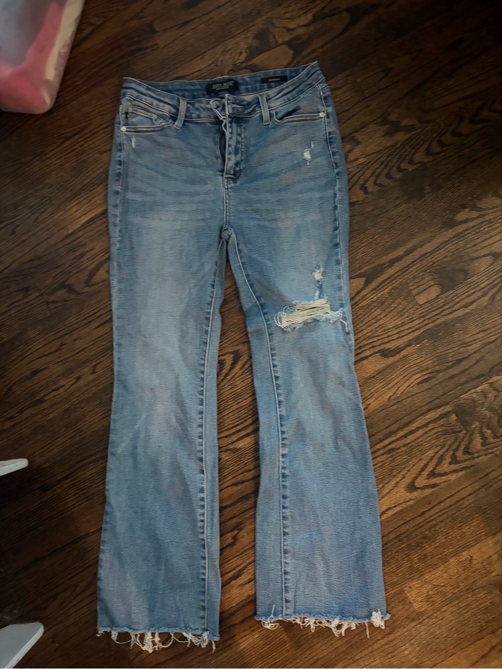 Judy Blue Light Blue Distressed Bootcut Jeans
